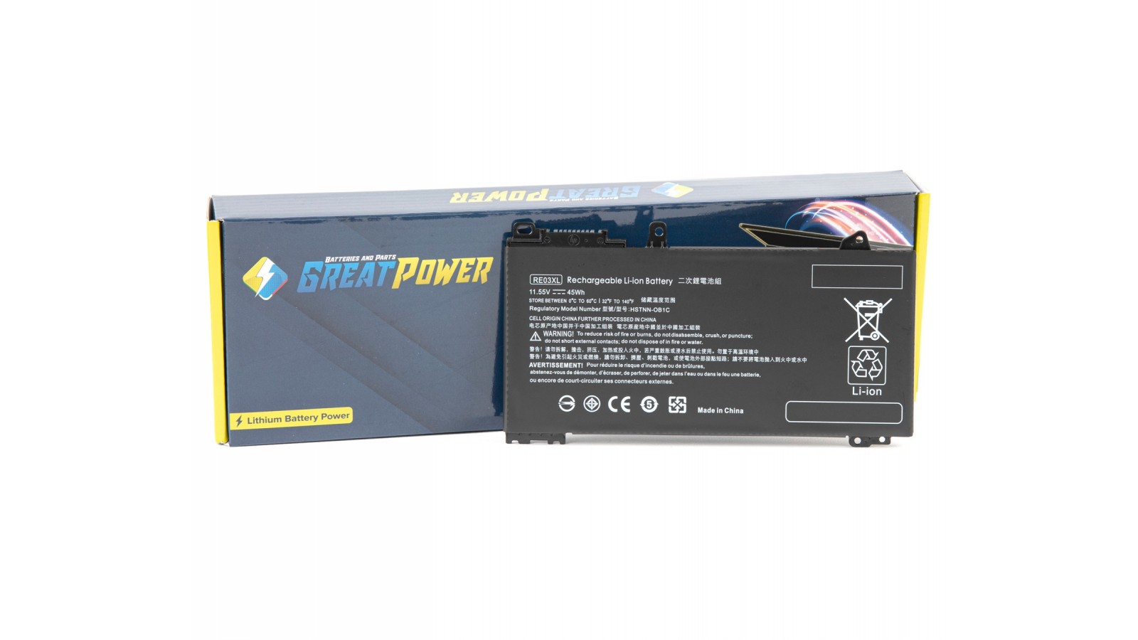 Batteria 45Wh per HP RE03XL HSTNN-OB1C HSTNN-UB7R HSTNN-DB9A L32407-AC1 L32407-2B1 L32407-541