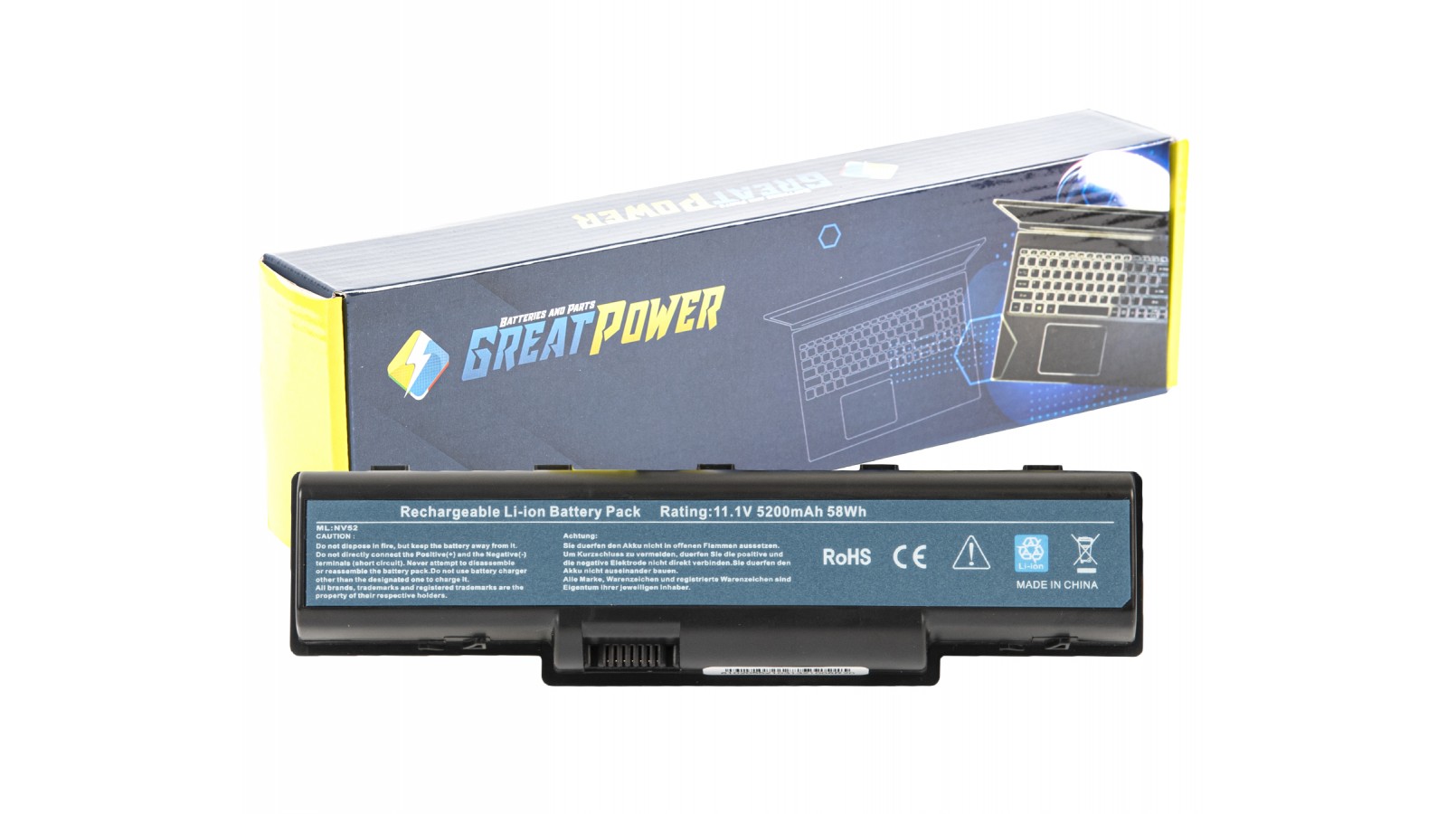 Batteria 5200mAh compatibile con Gateway NV52 NV53 NV54 NV56 NV58 NV59