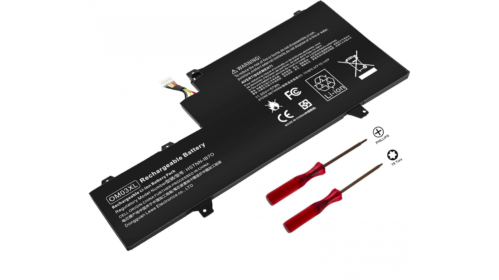 Batteria OM03XL compatibile con HP EliteBook x360 1030 G2 mAh 4956