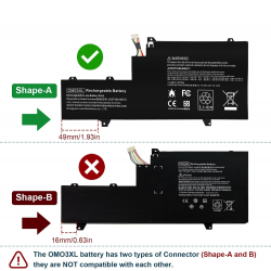 Batteria OM03XL compatibile con HP EliteBook x360 1030 G2 mAh 4956