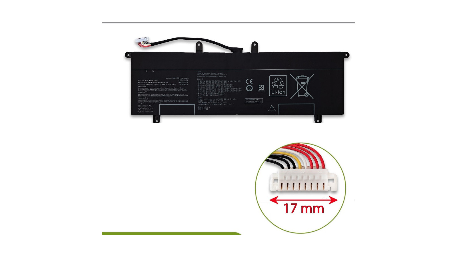 Batteria C41N1901 per ASUS ZenBook Duo UX481FA 15,4V 4550mAh