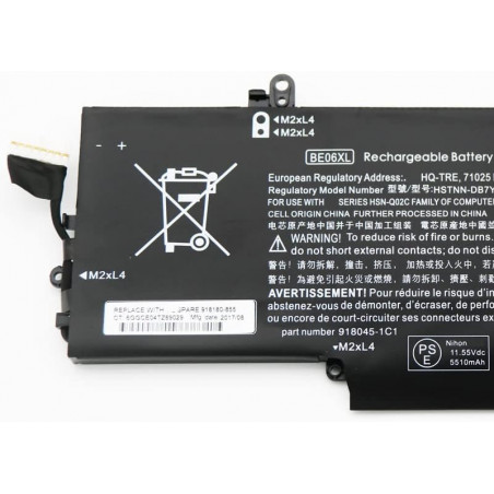 Batteria BE06XL per HP ELITEBOOK Folio 1040 G4 918108-855 11,55V 5800mAh