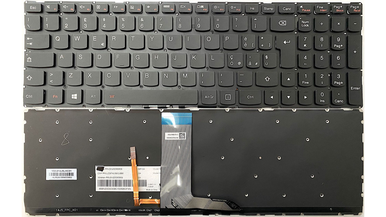 Tastiera RETROILLUMINATA italiana per LENOVO YOGA 500-15IBD 500-15IHW 500-15ISK