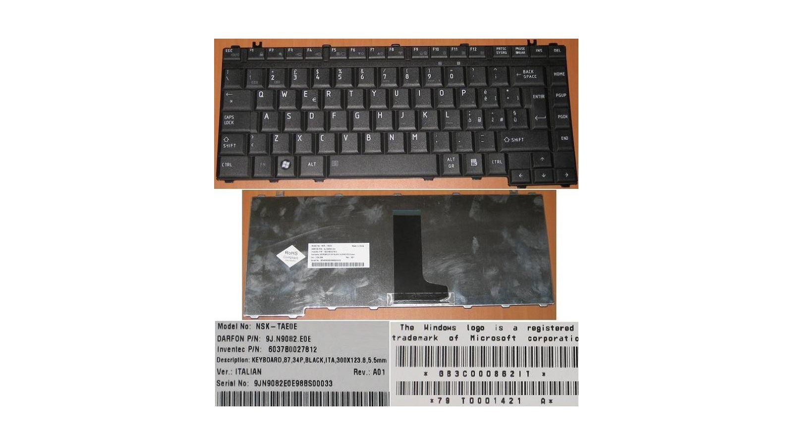 Tastiera italiana nera compatibile con Toshiba Satellite A310 A310D A315 A350 A350D A355 A355D serie